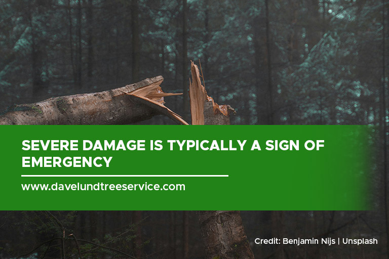 Severe damage is typically a sign of emergency